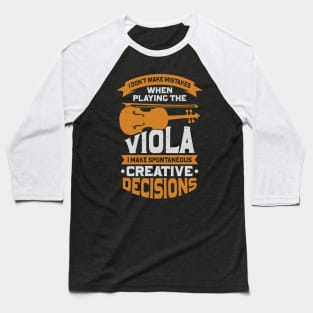 Funny Viola Player Music Instrument Violist Gift Baseball T-Shirt